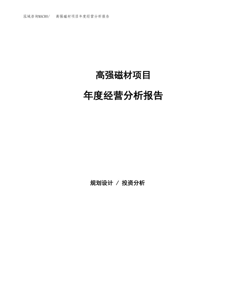 高強磁材項目年度經營分析報告 磁電產品與磁性材料研發進展與市場展望